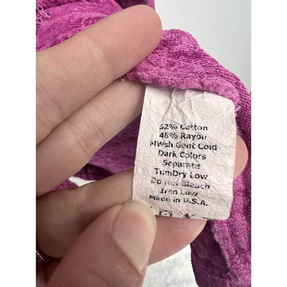 Color Me Cotton CMC Pink Accent Button Swing Coat Ladenlook Textured Coat Large - Picture 4 of 5